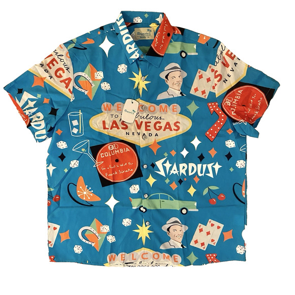 NWT Las Vegas Rat Pack Retro Vacation Hawaiian Camp Shirt Sz XXL - Picture 1 of 7